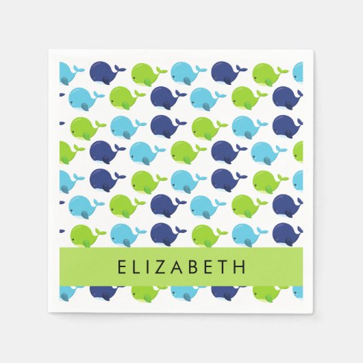 Patroon van walvissen, schattige walvissen, Jouw n Servet (Voorkant)