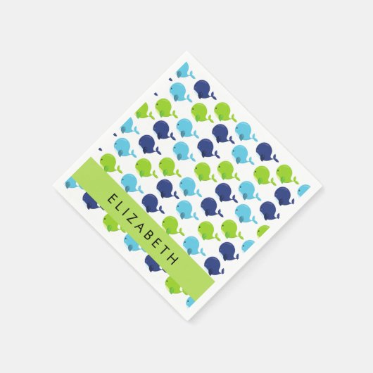 Patroon van walvissen, schattige walvissen, Jouw n Servet (Hoek)