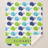 Patroon van walvissen, schattige walvissen, Jouw n Sherpa Deken (Voorkant)