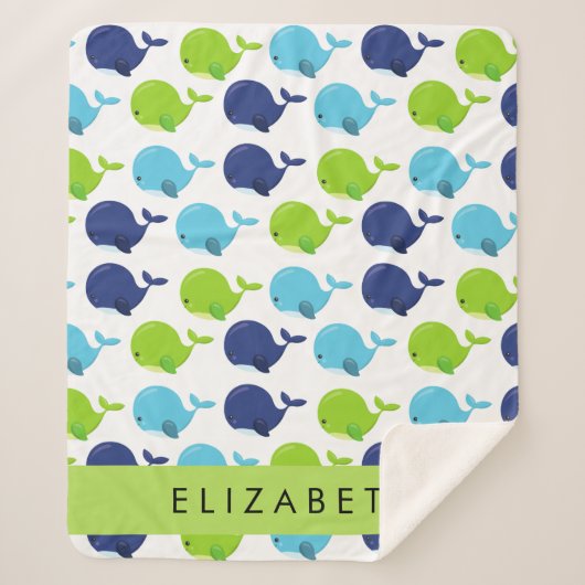 Patroon van walvissen, schattige walvissen, Jouw n Sherpa Deken (Voorkant)
