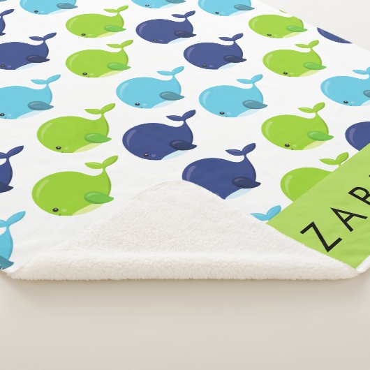 Patroon van walvissen, schattige walvissen, Jouw n Sherpa Deken (3/4)