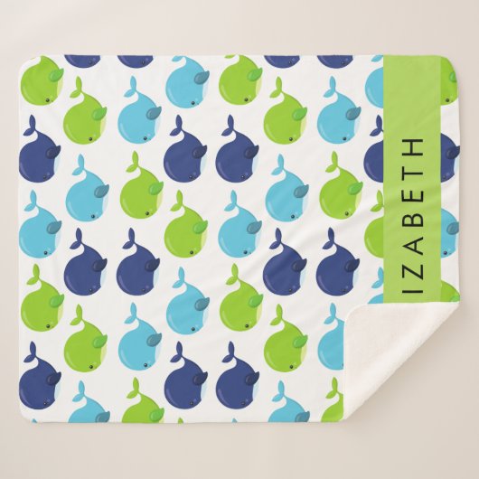 Patroon van walvissen, schattige walvissen, Jouw n Sherpa Deken (Voorkant (horizontaal))