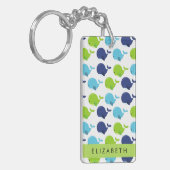 Patroon van walvissen, schattige walvissen, Jouw n Sleutelhanger (Voorkant Links)