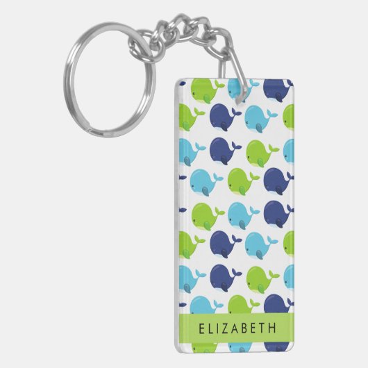 Patroon van walvissen, schattige walvissen, Jouw n Sleutelhanger (Voorkant Links)