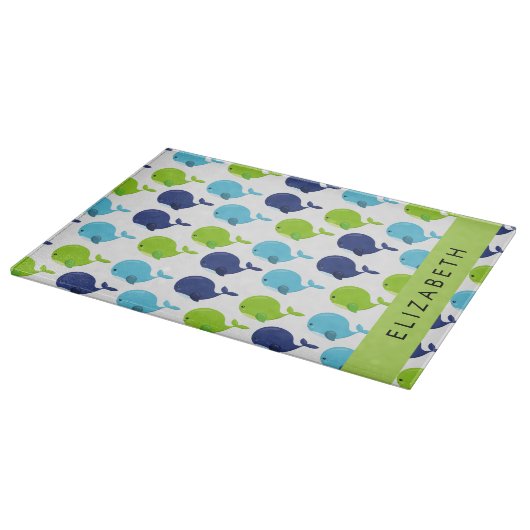 Patroon van walvissen, schattige walvissen, Jouw n Snijplank (Hoek)