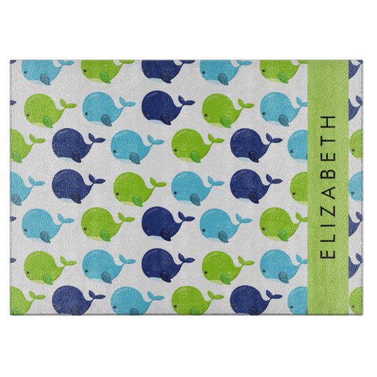 Patroon van walvissen, schattige walvissen, Jouw n Snijplank (Voorkant)