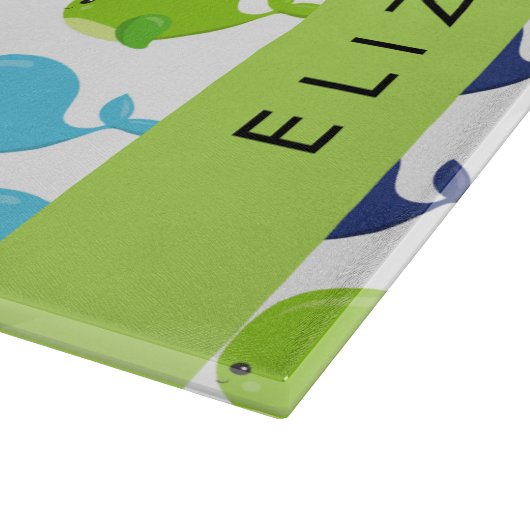 Patroon van walvissen, schattige walvissen, Jouw n Snijplank (Hoek)