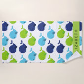 Patroon van walvissen, schattige walvissen, Jouw n Strandlaken (Voorkant)