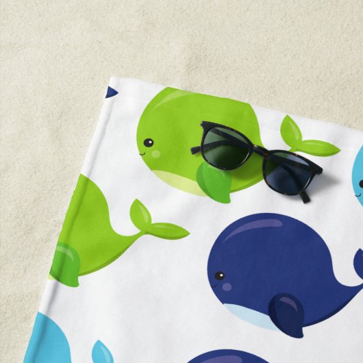 Patroon van walvissen, schattige walvissen, Jouw n Strandlaken (In situ)