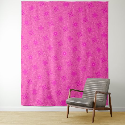 patroon van warmroze cirkels wandkleed (In situ)