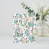 patroon van waterverf cactus en driehoeken briefkaart (Staand voorkant)