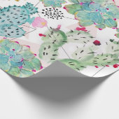 patroon van waterverf cactus en driehoeken cadeaupapier (Hoek)