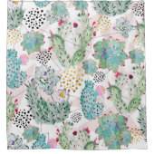 patroon van waterverf cactus en driehoeken douchegordijn (Voorkant)