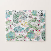 patroon van waterverf cactus en driehoeken legpuzzel (Horizontaal)