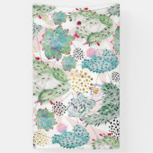 patroon van waterverf cactus en driehoeken spandoek (Verticaal)