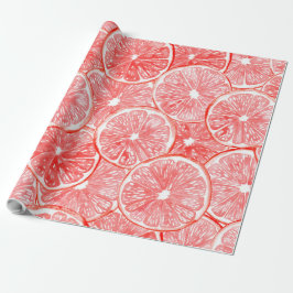 patroon van waterverf-grapefruitmoes cadeaupapier
