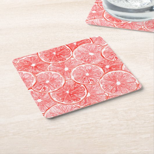 patroon van waterverf-grapefruitmoes kartonnen onderzetters (Schuin)