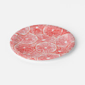 patroon van waterverf-grapefruitmoes papieren bordje (Gekanteld)