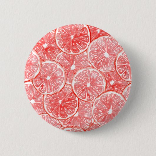 patroon van waterverf-grapefruitmoes ronde button 5,7 cm (Voorkant)