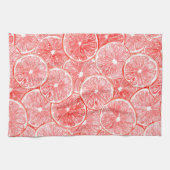 patroon van waterverf-grapefruitmoes theedoek (Horizontaal)