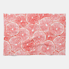 patroon van waterverf-grapefruitmoes theedoek