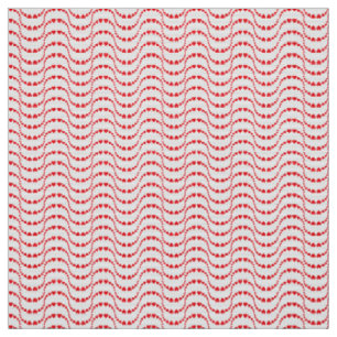 Patroon van Wavy Hearts in rode kleur Stof