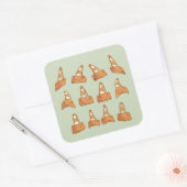 Patroon van wegkegels vierkante sticker (Envelop)