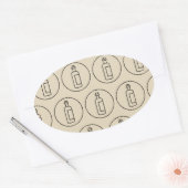 patroon van wijnflessen ovale sticker (Envelop)