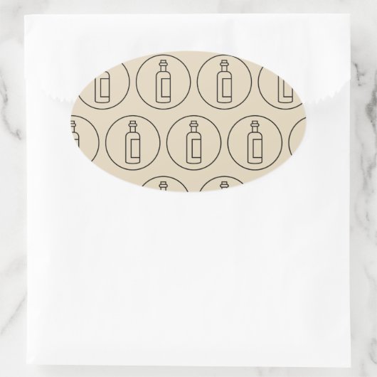 patroon van wijnflessen ovale sticker (Tas)