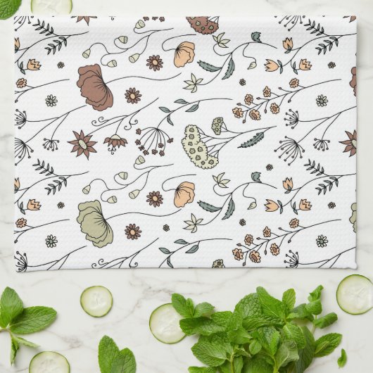  patroon van wilde bloemen theedoek (Gevouwen)