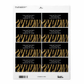Patroon van wilde tijgerbont etiket (Full Sheet)