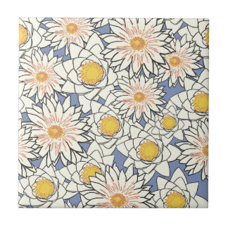  patroon van witte en gele bloemen el tegeltje