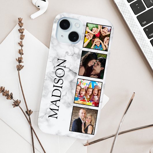 Patroon van witte marmeren steen iPhone 15 case