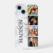 Patroon van witte marmeren steen iPhone 15 case (Achterkant)