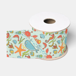 Patroon van zeedieren grosgrain lint