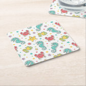 patroon van zeeen kartonnen onderzetters (Schuin)