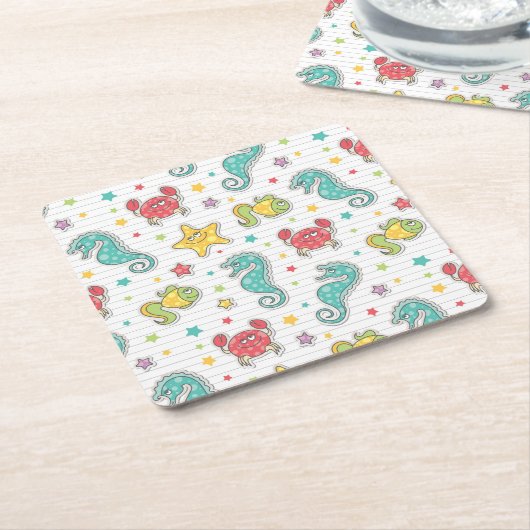 patroon van zeeen kartonnen onderzetters (Schuin)