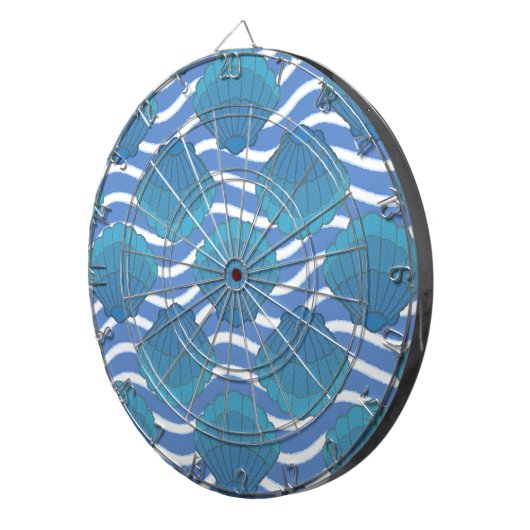 patroon van zeeschokken en golven dartbord (Voorkant Rechts)