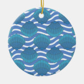  patroon van zeeschokken en golven keramisch ornament (Voorkant)