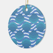  patroon van zeeschokken en golven keramisch ornament (Links)