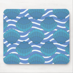  patroon van zeeschokken en golven muismat