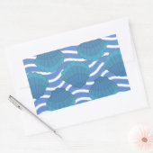  patroon van zeeschokken en golven rechthoekige sticker (Envelop)