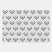 Patroon van Zilvergrijze kleurenharten Inpakpapier Vel (Voorkant 3)