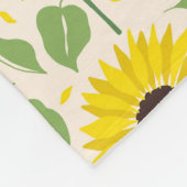 Patroon van zonnebloemen en bladeren fleece deken (Hoek)
