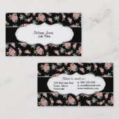 patroon van zwart en roze Roos Visitekaartje (Voorkant / Achterkant)