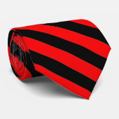 patroon van zwarte en rode streep stropdas (Opgerold)