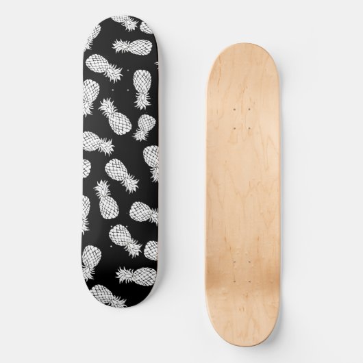 patroon van zwarte en witte anananassen skateboard (Voorkant)