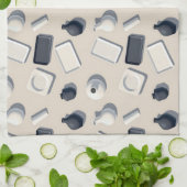 patroon van zwarte en witte cera theedoek (Gevouwen)