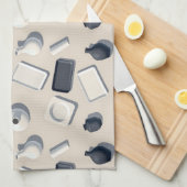 patroon van zwarte en witte cera theedoek (Quarter Fold)