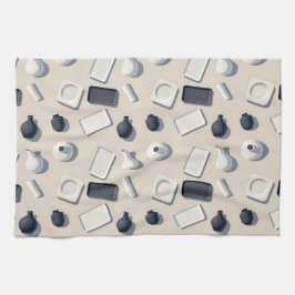 patroon van zwarte en witte cera theedoek
